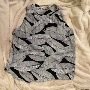 Loft Large Black and White Leaf Shirt